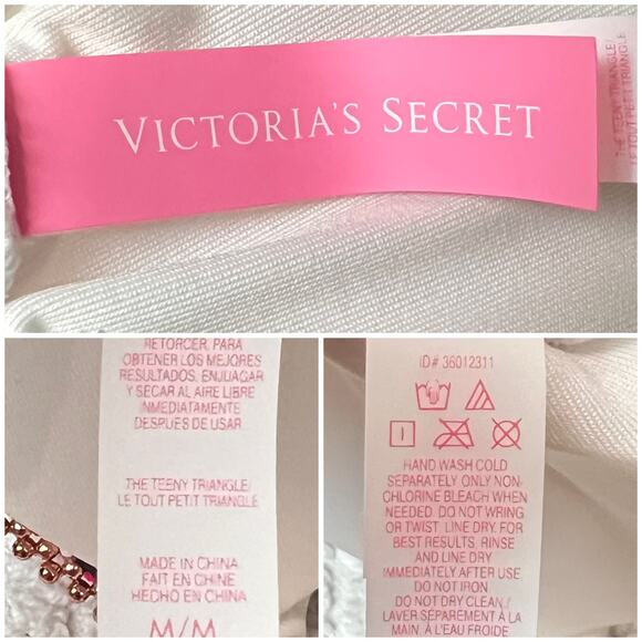 VICTORIAS SECRET+SUN STREAK Bikini Swimsuit   M/8  Boho Whimsey Embellished - Picture 9 of 10